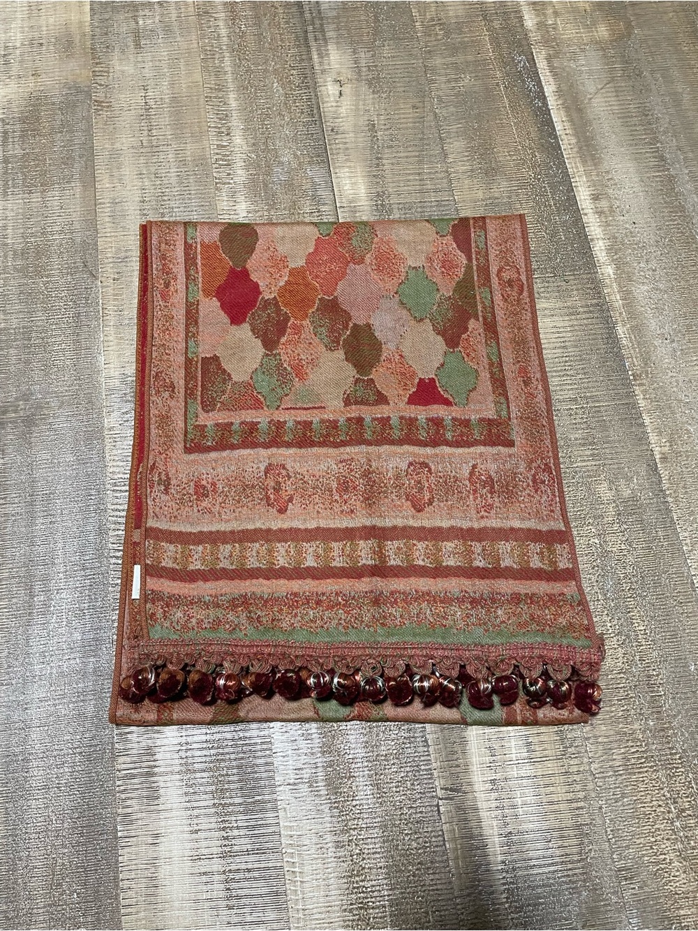 Warm tones wool table runner Patterned Accent - 64x13